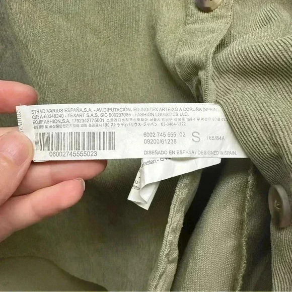 Stradivarius green corduroy oversized overshirt. Size S chore shirt - Picture 3 of 5